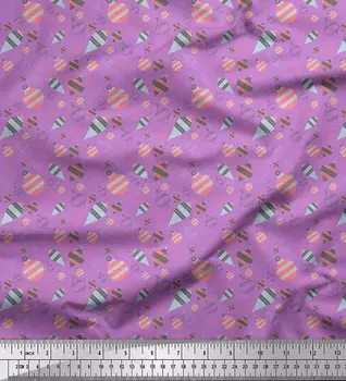 Soimoi фиолетовые японские креп-атласные безделушки из рождественской ткани с принтом на метр 42 дюйма 42 Inch Wide - Poly Crepe фиолетовый