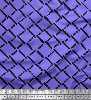 Soimoi Фиолетовый японский креп-сатин Ткань с абстрактным принтом и мазками кисти, 42 дюйма по метрам 42 Inch Wide - Poly Crepe фиолетовый