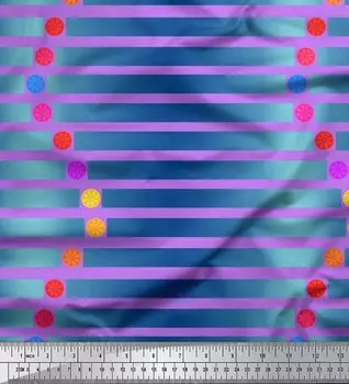 Soimoi Фиолетовый японский креп-сатин Ткань с цветочным принтом в горошек и полоску по метрам 42 дюйма 42 Inch Wide - Poly Crepe фиолетовый