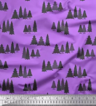 Soimoi фиолетовый японский креп-сатин ткань трафарет ткань с принтом рождественской елки 1 метр 42 дюйма 42 Inch Wide - Poly Crepe фиолетовый