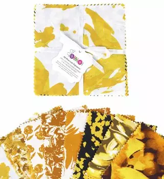 Soimoi Florals Print Precut 5-дюймовая хлопчатобумажная ткань, стеганые квадраты, шарм в упаковке, сделай сам, лоскутное шитье, ремесло- 5x5inches жёлтый