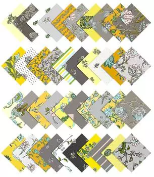 Soimoi Florals Print Precut 5-inch Cotton Fabric Quilting Squares Charm Pack DIY Patchwork Sewing Craft-Light 5x5inches серый