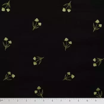 Soimoi Florals вышитая хлопковая атласная ткань, декоративная швейная ткань во дворе, 44 дюйма, широкая декоративная ткань для дома