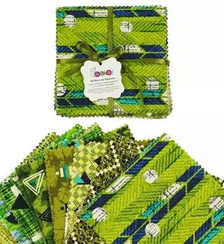 Soimoi Geometric With Texture Print Precut 5-inch Cotton Fabric Quilting Squares Charm Pack DIY Patchwork Sewing 5x5 зелёный