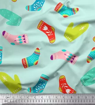 Soimoi Green Япония Креп Атласная Ткань Носки и Перчатки Народное Искусство Декор Ткань Печатный метр 42 дюйма 42 Inch Wide - Poly Crepe зелёный