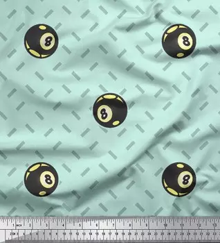 Soimoi Green Japan Crepe Satin Ткань для рукоделия с мазками и шарами для боулинга Спортивная ремесленная ткань с принтом на метр 42 дюйма 42 Inch Wide - Poly Crepe коричневый