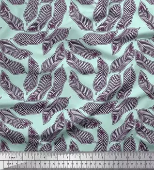 Soimoi Green Japan Crepe Satin Ткань Художественная ткань с банановыми листьями Декор Ткань с принтом метр 42 дюйма 42 Inch Wide - Cotton Voile зелёный