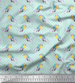 Soimoi Green Japan креп-атласная ткань для мороженого и кексов с пищевым принтом на метр 42 дюйма 42 Inch Wide - Poly Crepe зелёный