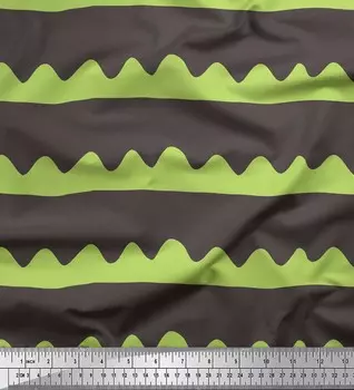 Soimoi Green Japan Креп-Атласная Ткань Капельно-жидкость Абстрактные принты на ткани по метрам 42 дюйма 42 Inch Wide - Poly Crepe жёлтый