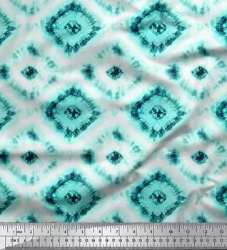 Soimoi Green Poly креповая ткань с ромбовидным принтом Tie-Dye 1 метр 42 дюйма 42 Inch Wide - Poly Crepe фиолетовый