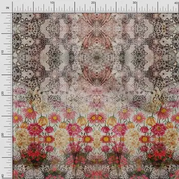 Soimoi Japan Crepe Satin Fabric & Panel Print Fabric by the metre 42 Inch 42 Inch Wide - Poly Crepe розовый