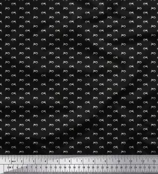 Soimoi Japan Crepe Satin Fabric Tractor Shirting Print Fabric на метр 42 дюйма 42 Inch Wide - Poly Crepe коричневый