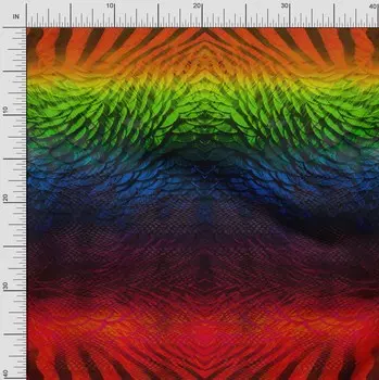 Soimoi Japan Crepe Satin Fabric Tribal Panel Print Fabric на метр 42 дюйма 42 Inch Wide - Poly Crepe золотой