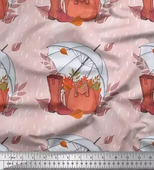 Soimoi Japan Crepe Satin Ткань для зонтов, сапог и сумок Женская ткань с принтом на метр 42 дюйма 42 Inch Wide - Poly Crepe оранжевый