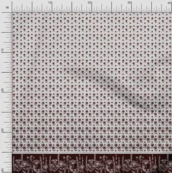 Soimoi Japan Crepe Satin Ткань с бутоном и цветочным принтом Швейная ткань Двор 42 дюйма 42 Inch Wide - Poly Crepe красный