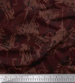 Soimoi Japan креп атласная ткань абстрактная текстура с принтом швейная ткань метр 42 дюйма 42 Inch Wide - Poly Crepe зелёный