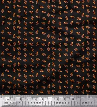 Soimoi Japan креп-атласная ткань французская рожка музыкальный инструмент ткань с принтом на метр 42 дюйма 42 Inch Wide - Poly Crepe чёрный