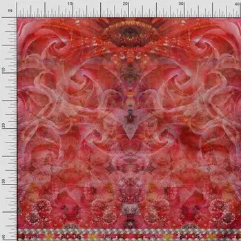 Soimoi Japan Креп-Атласная Ткань Художественная Роза Панельный Принт Ткань по метрам 42 Дюйма 42 Inch Wide - Poly Crepe оранжевый