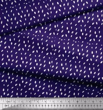 Soimoi Japan Креп-атласная ткань Мазок кисти с абстрактным принтом Ткань по метрам 42 дюйма 42 Inch Wide - Cotton Voile синий