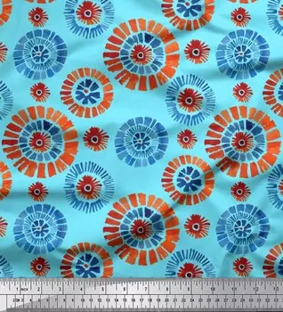 Soimoi Japan Креп-атласная ткань Мазок кисти с абстрактным принтом Ткань по метрам 42 дюйма 42 Inch Wide - Poly Crepe чёрный