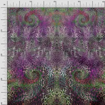 Soimoi Japan креп-атласная ткань с леопардовым принтом швейная ткань метр 42 дюйма 42 Inch Wide - Poly Crepe фиолетовый