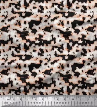 Soimoi Japan Креп-атласная ткань с линиями и текстурой Ткань с принтом 1 метр 42 дюйма 42 Inch Wide - Poly Crepe синий