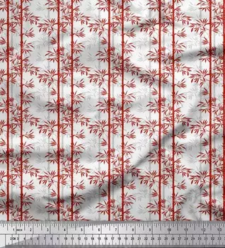 Soimoi Japan Креп-атласная ткань Ткань из бамбукового дерева с принтом по метрам 42 дюйма 42 Inch Wide - Poly Crepe красный