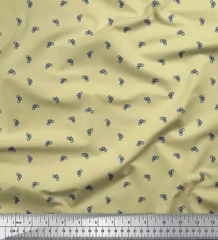 Soimoi Japan Креп-Атласная Ткань Велосипедная Рубашка С Принтом Ткань на метр 42 Дюйма 42 Inch Wide - Poly Crepe бежевый