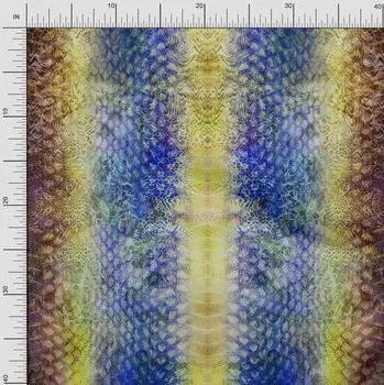 Soimoi Japan Креп-сатин Ткань для рукоделия с леопардовым принтом шириной 42 дюйма по метрам 42 Inch Wide - Cotton Voile синий