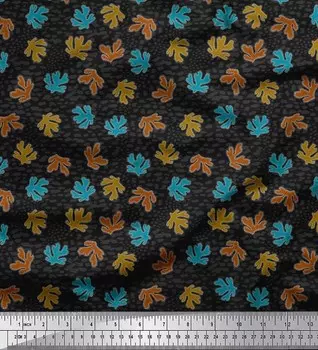 Soimoi Japan Креп-сатин Ткань для рукоделия с коралловым принтом и океаном шириной 42 дюйма по метрам 42 Inch Wide - Poly Crepe синий