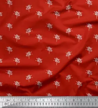 Soimoi Japan Креп-сатин Ткань Художественный цветочный принт Ткань по метрам 42 дюйма 42 Inch Wide - Poly Crepe розовый