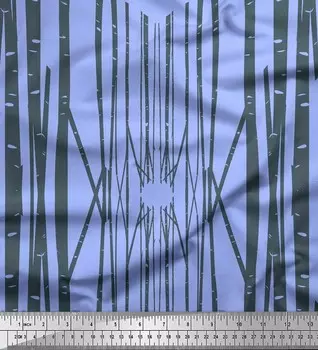 Soimoi Japan Креп-сатин Ткань Кривая Алмазная ткань с геометрическим принтом на метр 42 дюйма 42 Inch Wide - Poly Crepe синий