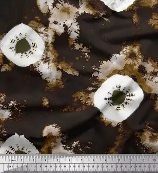 Soimoi Japan креп-сатин ткань с принтом в виде паука тай-дай 1 метр 42 дюйма 42 Inch Wide - Poly Crepe коричневый