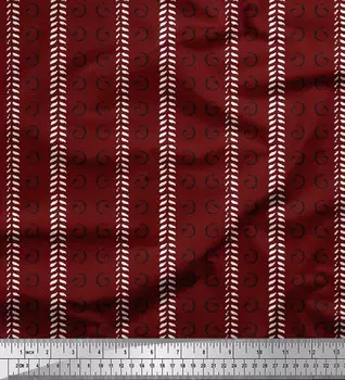 Soimoi Japan креп-сатин ткань с принтом листьев и завитков 1 метр 42 дюйма 42 Inch Wide - Poly Crepe коричневый