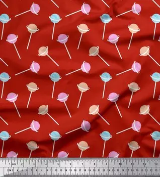 Soimoi Japan креп-сатиновая ткань леденец детская ткань с принтом по метрам 42 дюйма 42 Inch Wide - Poly Crepe розовый