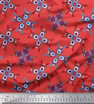 Soimoi Japan Креп-сатиновая ткань плитка Марокканская ткань печатает по метрам 42 дюйма 42 Inch Wide - Poly Crepe оранжевый