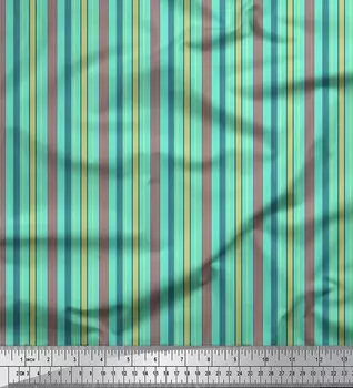 Soimoi Japan Креп-сатиновая ткань с принтами в вертикальную полоску по метрам 42 дюйма 42 Inch Wide - Poly Crepe серый