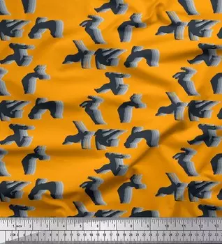 Soimoi Japan креп-сатиновая ткань Спортивная мужская и женская спортивная ткань с принтом по метрам 42 дюйма 42 Inch Wide - Poly Crepe оранжевый