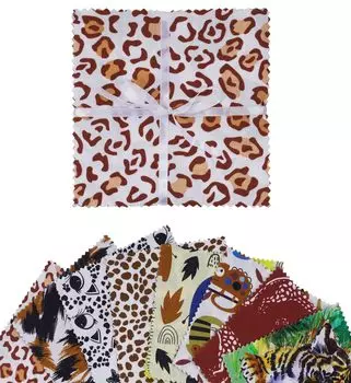 Soimoi Kids с животным принтом, предварительно вырезанная 5-дюймовая хлопковая ткань, стеганая квадратная ткань, очаровательный набор, сделай сам, лоскутное шитье, ремесло- 5x5 inches разноцветный
