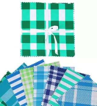 Soimoi клетчатый принт, предварительно вырезанная 5-дюймовая хлопчатобумажная ткань, стеганая квадратная ткань, набор с подвесками, сделай сам, лоскутное шитье, ремесло, темно-синий и морской 5x5 inches