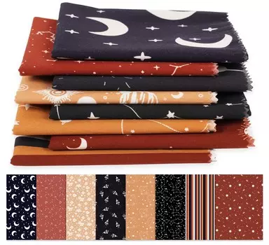 Soimoi, комплект из 8 штук Fat Quarter, небесный принт, 18 x 22 дюйма, лоскутное шитье своими руками, предварительно нарезанная ткань из 100 хлопка, темно-синяя и 18x22 inches