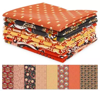 Soimoi, комплект из 8 штук, толстая четверть, принт каламкари, 18 x 22 дюйма, лоскутное шитье своими руками - предварительно нарезанная ткань из 100 хлопка для квилтинга, коричневая и 18x22 inches коричневый