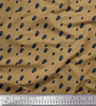 Soimoi коричневый японский креп-сатин ткань мазки и точки абстрактный декор ткань с принтом метр 42 дюйма 42 Inch Wide - Cotton Voile коричневый