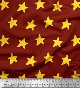 Soimoi красный японский креп-атласная ткань со звездами и звездным принтом, швейная ткань, метр 42 дюйма 42 Inch Wide - Poly Crepe зелёный