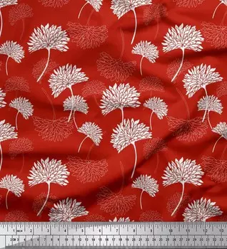 Soimoi красный японский креп-сатин ткань с цветочным художественным принтом 1 ярд 42 дюйма 42 Inch Wide - Poly Crepe синий