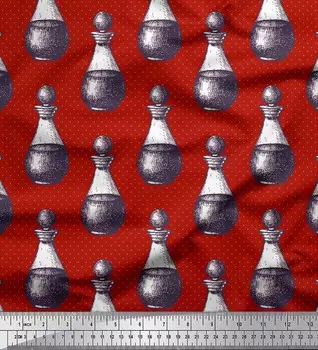 Soimoi красный японский креп-сатин ткань в горошек и банку винтажная декоративная ткань с принтом метр 42 дюйма 42 Inch Wide - Poly Crepe зелёный