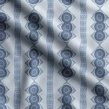 Soimoi Mandala Print, хлопковый батист, ткань для квилтинга, продаваемая во дворе, шириной 42 дюйма, хлопчатобумажная ткань средней плотности, швейные принадлежности, 42 Inch Wide - Cotton Cambric синий