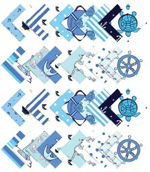 Soimoi морской принт Precut 5 дюймов хлопчатобумажная ткань стеганые квадраты шарм пакет DIY лоскутное шитье ремесло- 5x5 inches синий
