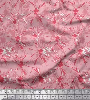 Soimoi Orange Poly Crepe Fabric Batik Tie-Dye Print Швейная ткань метр 42 дюйма 42 Inch Wide - Poly Crepe оранжевый