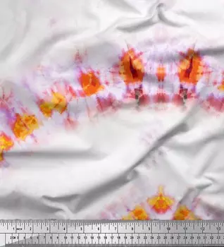 Soimoi оранжевый поли креповая ткань Shibori Tie-Dye декоративная ткань с принтом метр 42 дюйма 42 Inch Wide - Poly Crepe оранжевый